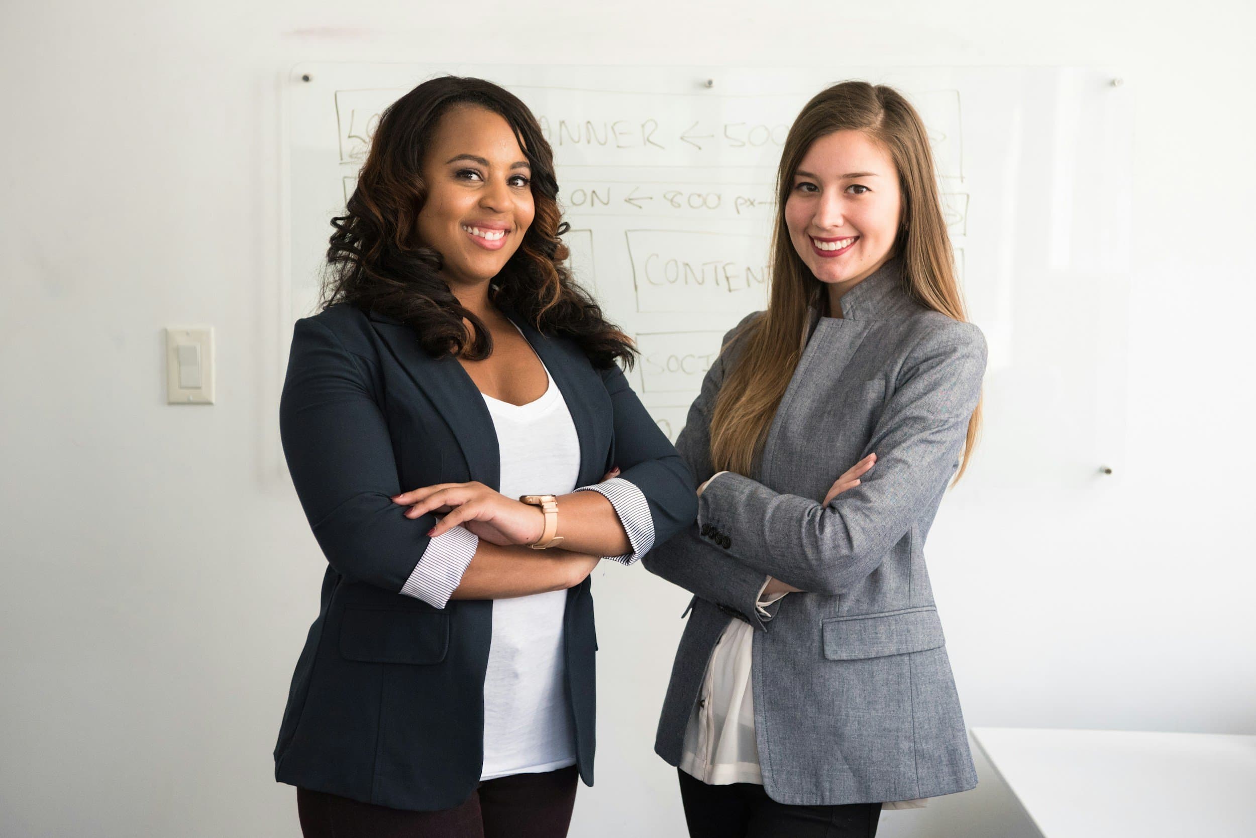 Two professionals collaborating on a project